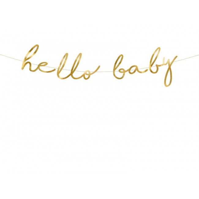 Party Deco - Baner little star - Hello Baby zlatni